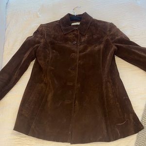 Suede shirt tail jacket